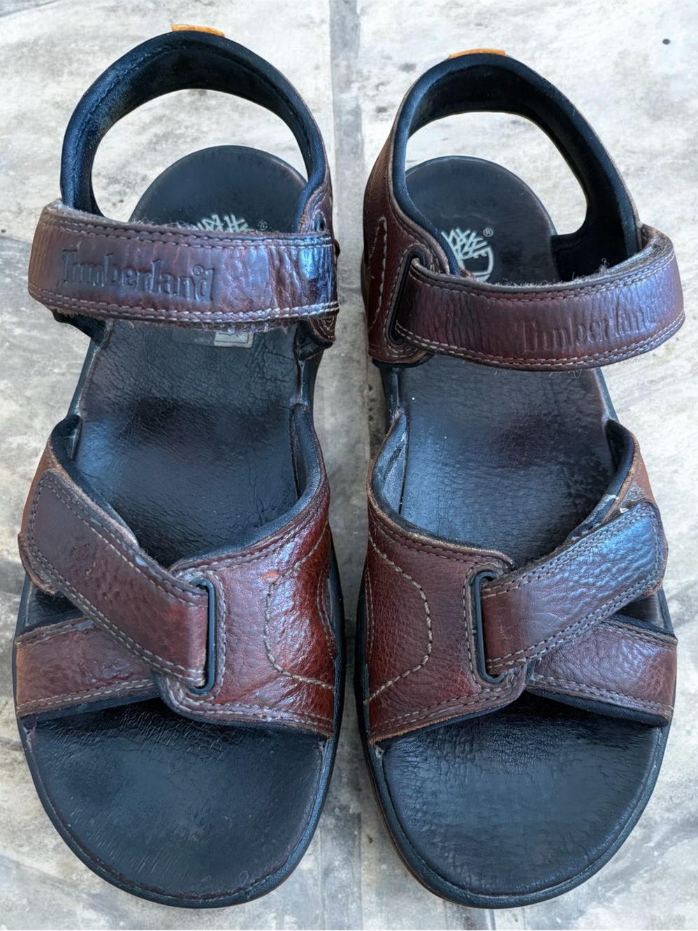 Timberland Mens Brown Leather Comfort Sport Hiking Trail Sandals Hook & Loop 10M